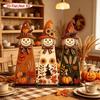 Autumn Themed Fall Scarecrow Wooden Sign Pumpkin Maple Scarecrow Table Decor  Thanksgiving