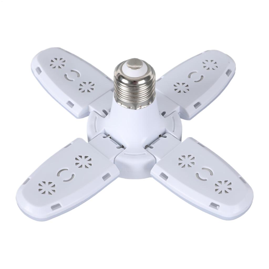 E27 Fan Shape Foldable 28W LED Bulb Deformation 6500K Utility Room LED Wall Lamp For Barn Workshop Storage White Leaf Light