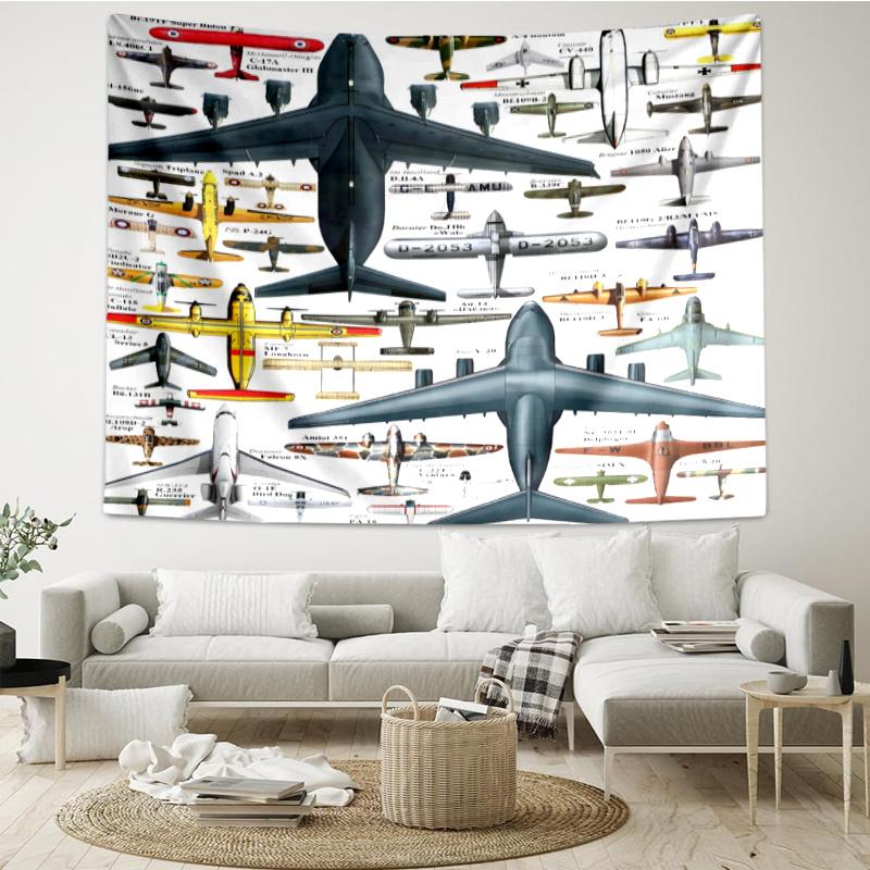 Aircraft Wall Hanging Tapestry Wall Cloth Tapestries Decor Wall Bedroom Decoration