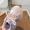 PU Leather Sport Shoes For Girls Korean Style Trend Fashion Kid's Sneakers Lightweight Anti-slippery Children's Running Shoes