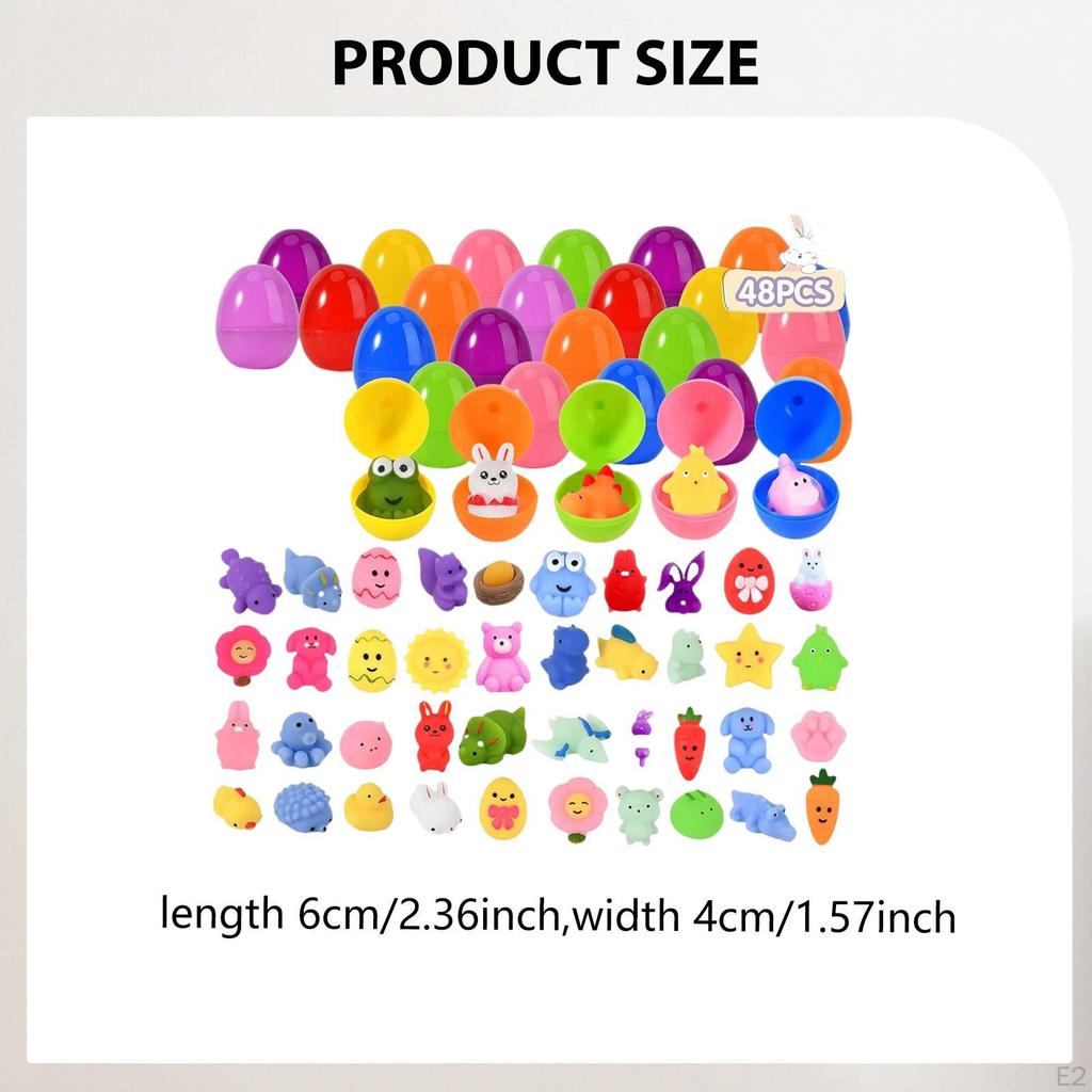 48 Pieces Prefilled Easter Eggs for Filling Treats Basket Stuffers Ornaments