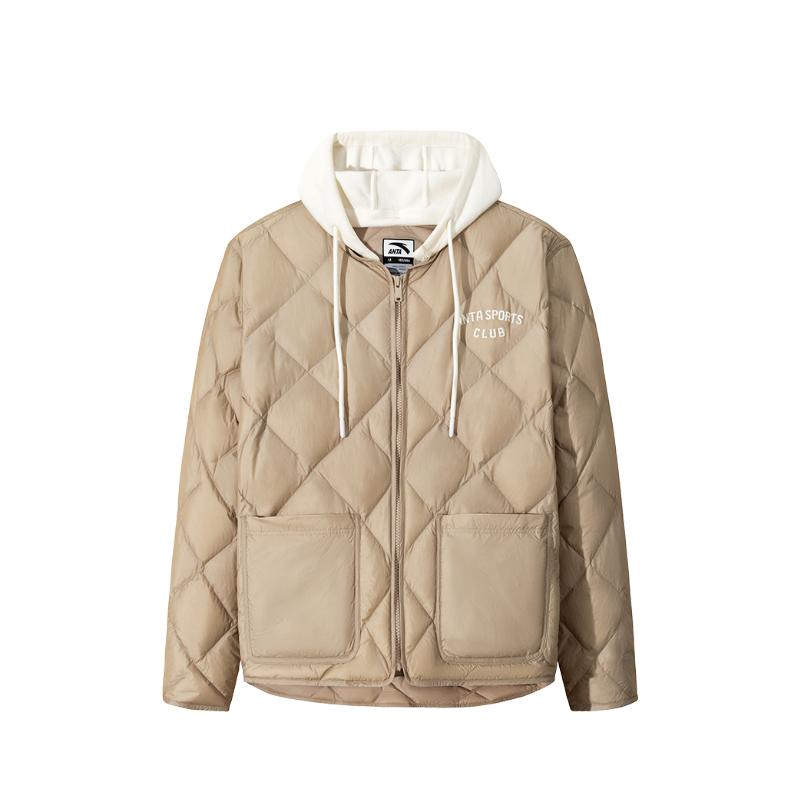 

Anta Women s Light Khaki Diamond-Quilted Hooded Two-Piece Down Jacket 162548905-3 M