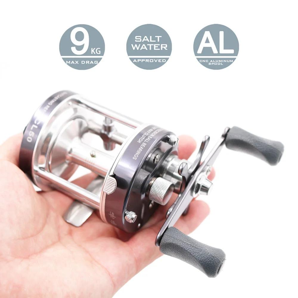 40#-60# Strong Trolling Reel Reinforced All Metal Saltwater Sea Boat Fishing Baitcasting Drum Wheel for Catfish Musky Bass Surf
