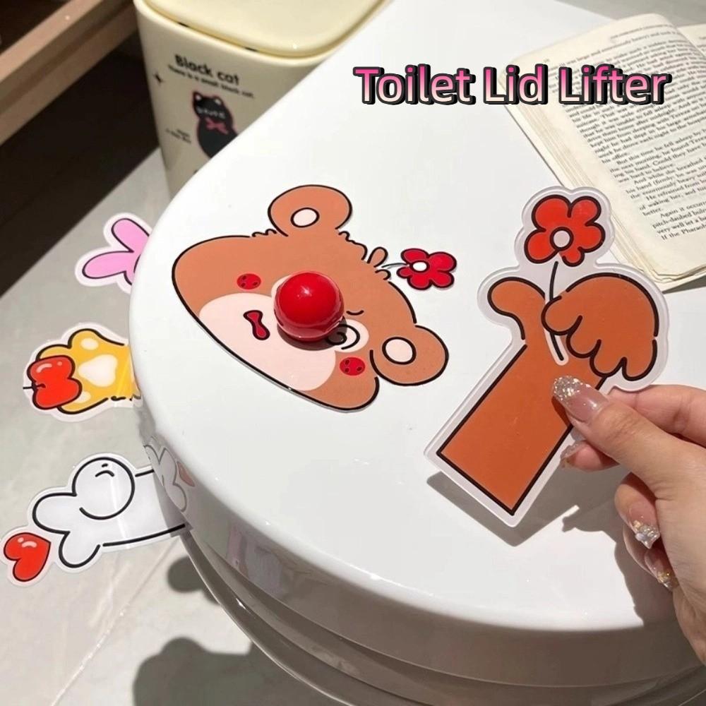 Acrylic Flip-Style Lid Lifter Cartoon Toilet Seat Cover Lifter Portable Toilet Lid Lifter Hotels