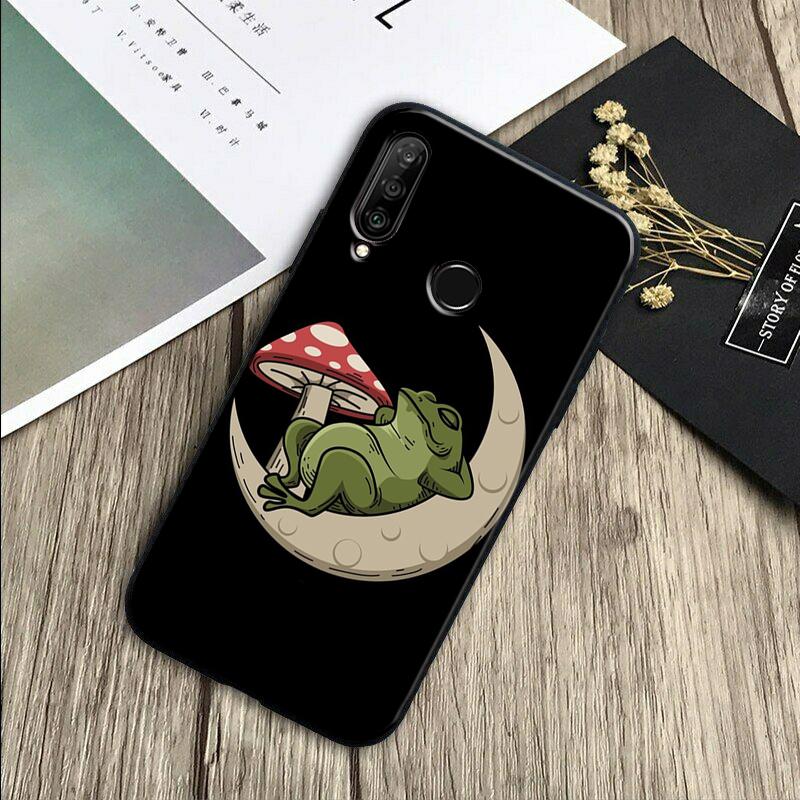 Cottagecore Frog Mushroom For Huawei Nova 11 12i 8i 7i 3i 9 10 SE Y60 Y61 Y70 Y72 Y73 Y90 Y91 P20 P30 Pro P40 Lite Case