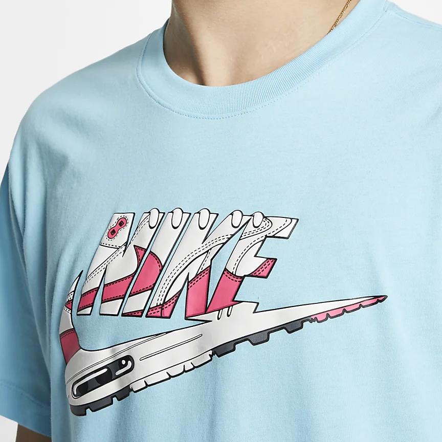 Nike Logo Large Symbol Sports Short-Sleeved T-shirt Men Tops Blue BQ0703-486