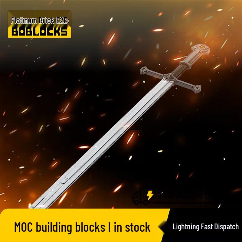 Lord of the Rings King's Sword Building Block Model - Creative Toy with Small Particles (MOC-140605)