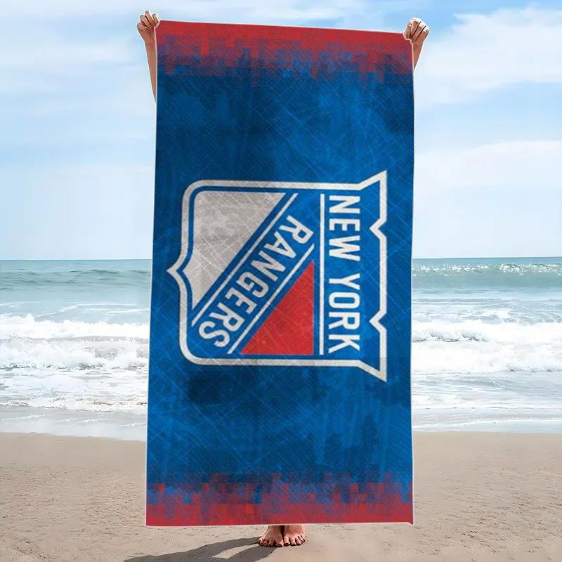 New York Rangers Logo Print Beach Towel, Large Soft Quick Dry Towel for Beach Camping Swimming