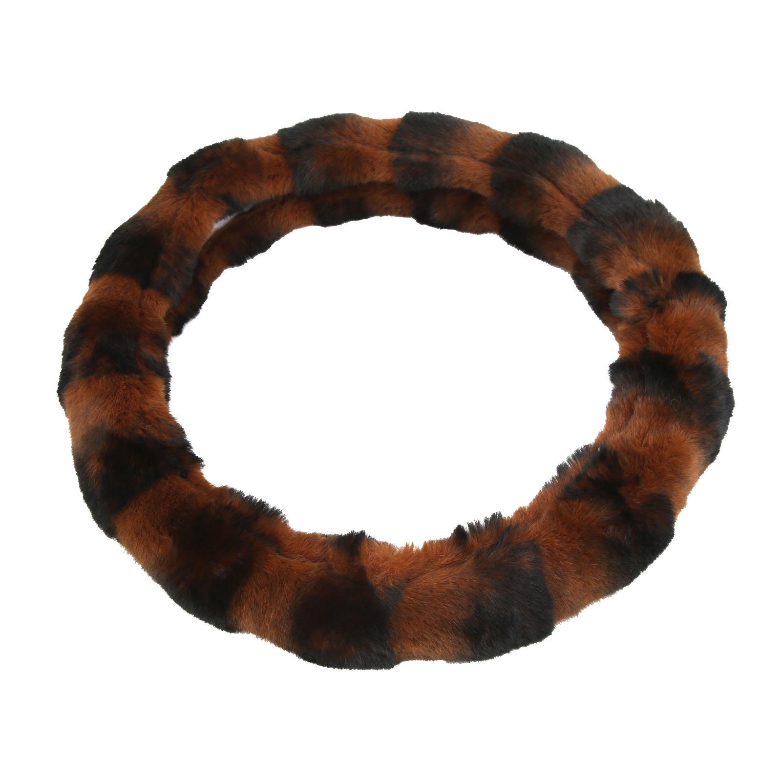 Универсальная чехол-оплетка на руль автомобиля 15 дюймов, мягкий пушистый плюшевый, стильный аксессуар