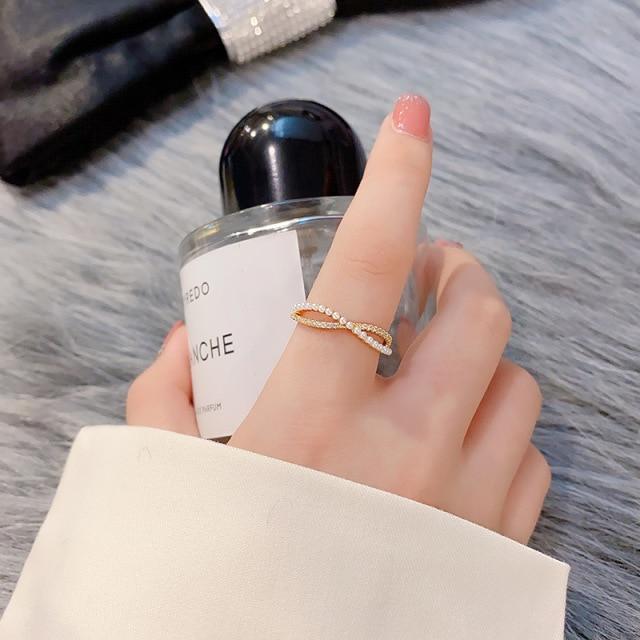 Ins Tide Adjustable Stainless Steel Rings For Women Simple Temperament Engagement Wedding Rings Fashion Jewelry Wholesale 2022