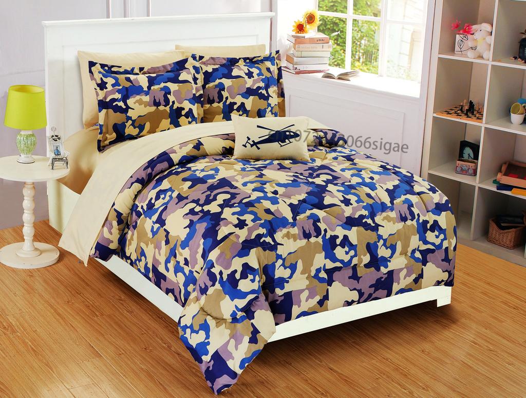 Camouflage Duvet Cover Set Abstract Soft Colors Pattern Decorative 3 Piece Bedding Set with 2 Pillow Sham Twin King Full Size