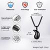 Fashion Yin Yang Pendant Necklace Stainless Steel Black Silver Friendship Necklace for Men Women BFF Couples Jewelry Gift