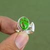 Copper Green Turquoise Ring 925 Sterling Silver Ring Handmade Ring Boho Style Jewelry Elegant Gemstone Ring For Gifts Available In Ring Size