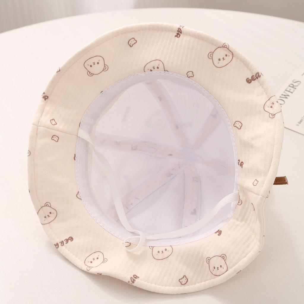 Cute Bear Baby Bucket Hat Spring Summer Thin Sun Hat Adjustable UV Protection Cap for Boys and Girls Infants Toddler
