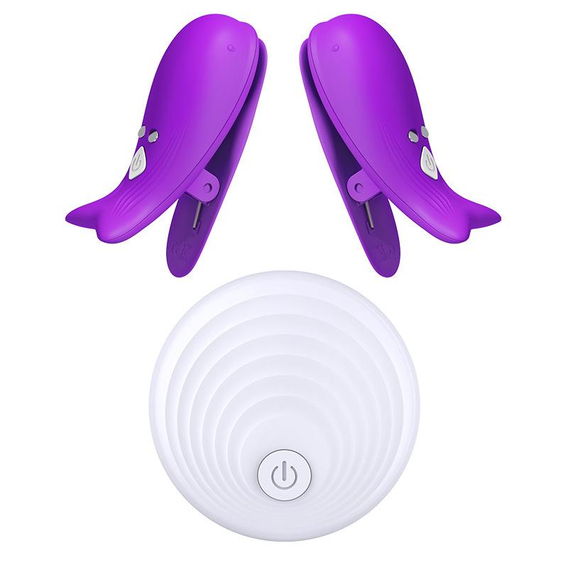 1pair 10 Mode Nipple Clamp Vibrator Breast Clamp Electric Nipple Stimulator with Remote Control Adult Toys