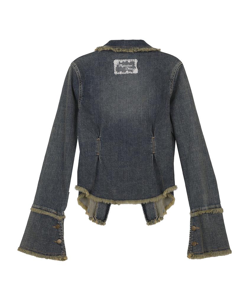 High School Disco Vintage Denim Zip-Up Jacket