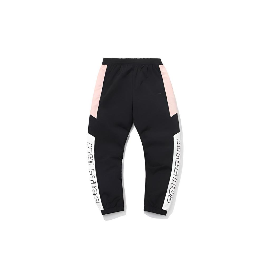 Li Ning Loose Fit Casual Running Pants Women bottoms Black Pink AYKQ854-2
