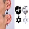 Personality Hoop Earring Men Stainless Steel Punk Earrings Simple Cross Stud Earrings  Unisex