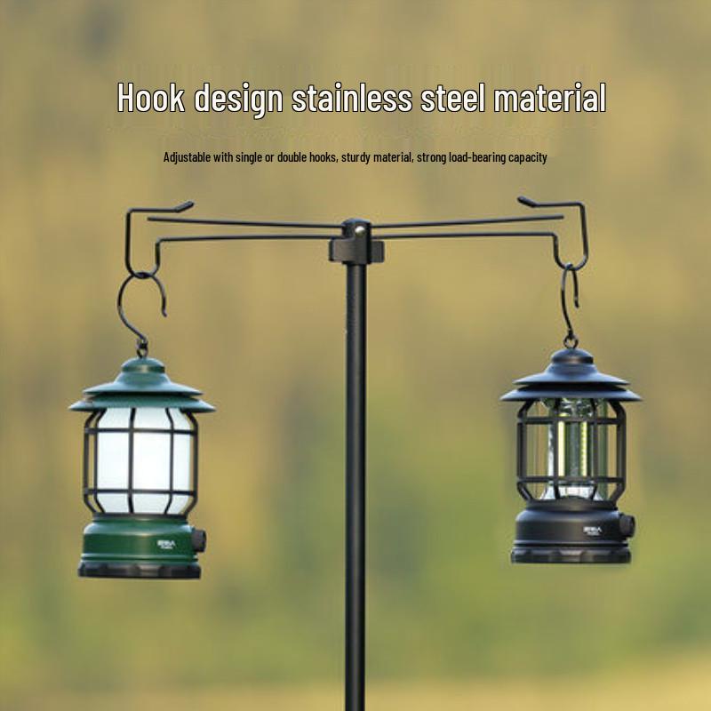Aluminum Camping/Fishing Lantern Stand - Portable, Folding, Outdoor Lamp Pole Storage