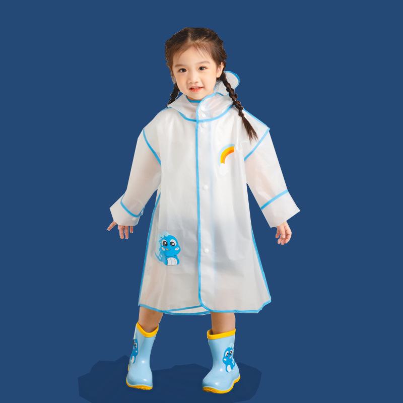 

Children s Dinosaur Raincoat: Toddler Boys & Girls Transparent Waterproof Poncho for Kids Aged 2-6 L (100-115 cm)