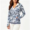 Sudadera con capucha ligera para mujer con cremallera, bolsillos, manga larga, estampado floral, chaqueta con protección solar, prenda exterior informal
