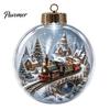 Winter Holiday Home Decor Light Up Christmas Scene Ball Ornament with Warm LED Glowing Story for Reusable Hanging Ornaments Tree and Festive