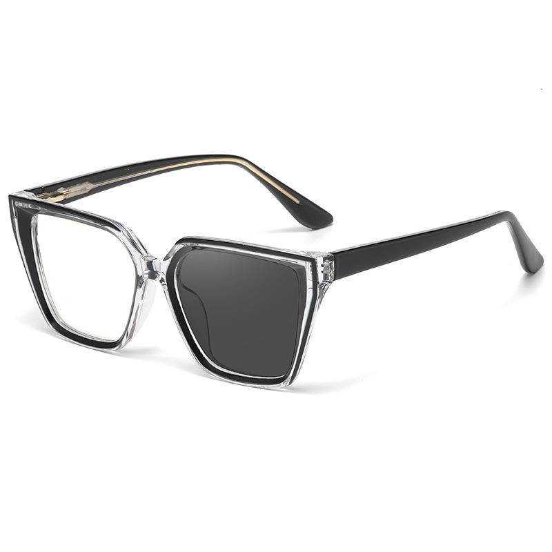 New fashion cat eye color-changing sunglasses women s personality high-end sunscreen sunglasses frame glasses women