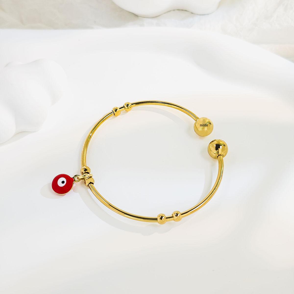 Retro Demon Eye Open Stainless Steel Bracelet for Women
