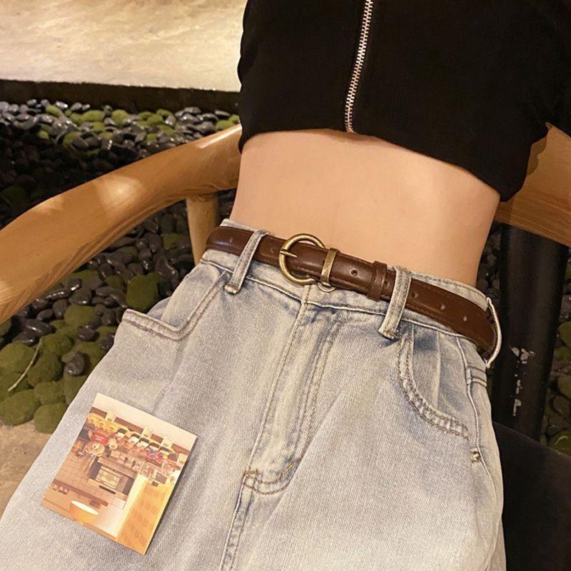 Modern Womens Black Decorative Wide Denim Belt For Effortless Summer Trends Fashion