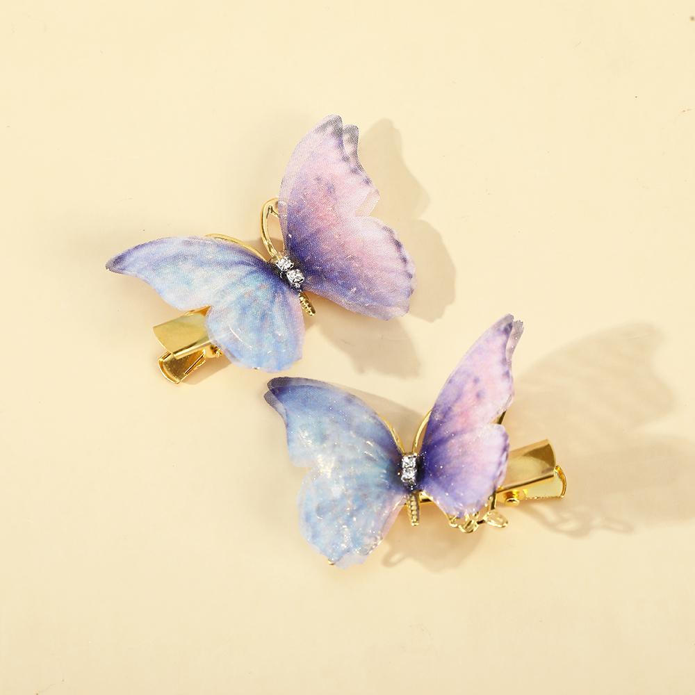 Molans 6Pcs/Set Butterfly Hairpin Hair Clips Rainbow Hairpin Duckbill Clip Hairgrip for Women Hair Accessories Headpieces