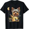 Yorkie Howling to The Moon Vintage tričko unisex tričko
