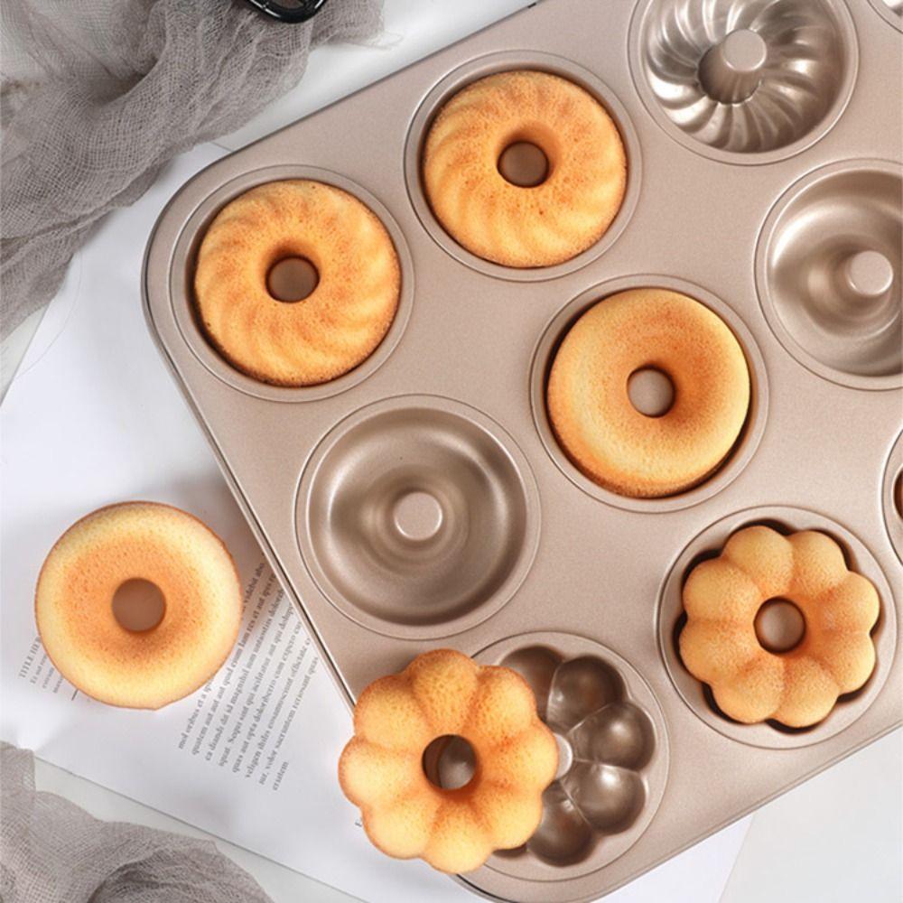 6/12 Cavity Cake Baking Tray Non-Stick Donut Muffin Pan Muffin Cakes Mold  Fondant Cake