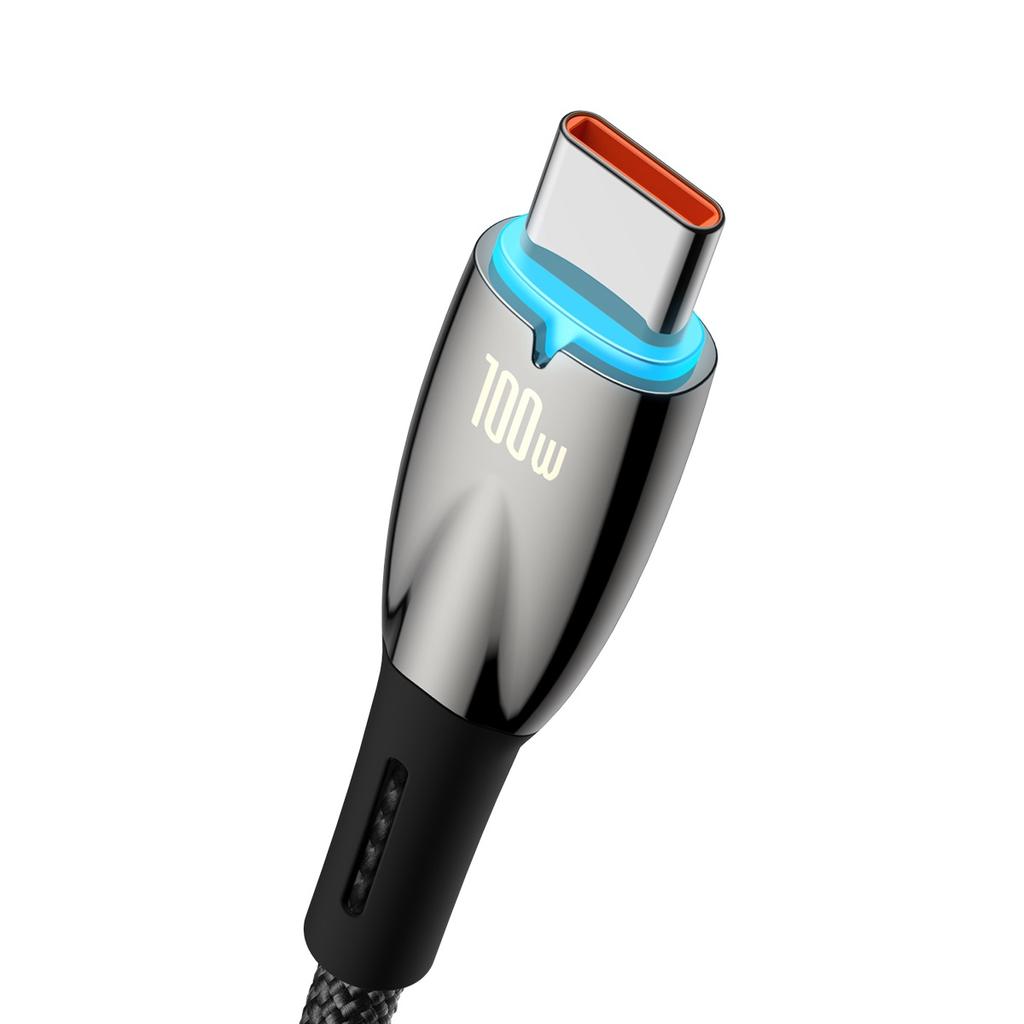 Durable flexible fast charging cable USBA USBC 100W 1m black