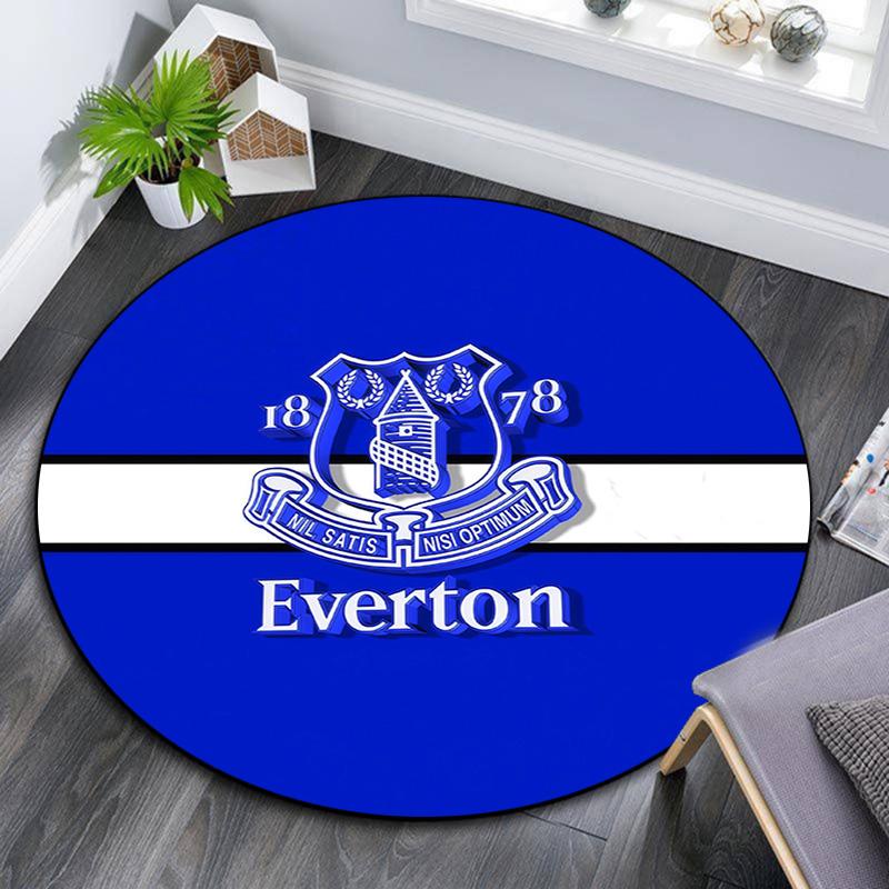 Everton FC Round Area Rug,Carpet Rug for Living Room Bedroom Sofa Playroom Decor,Non-slip Floor Mat