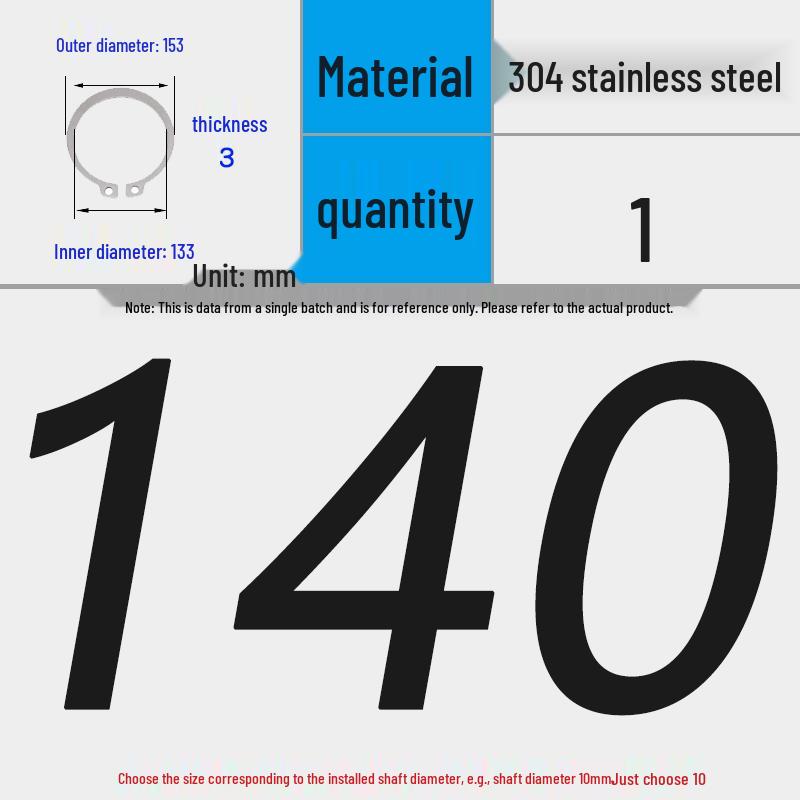 304 Stainless Steel Snap Ring for 3-200 Bearing