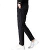 Casual Pants for Men, Spring And Summer Trousers, Business Slim-Fit Trendy Elastic Long Pants, Black, Size 29
