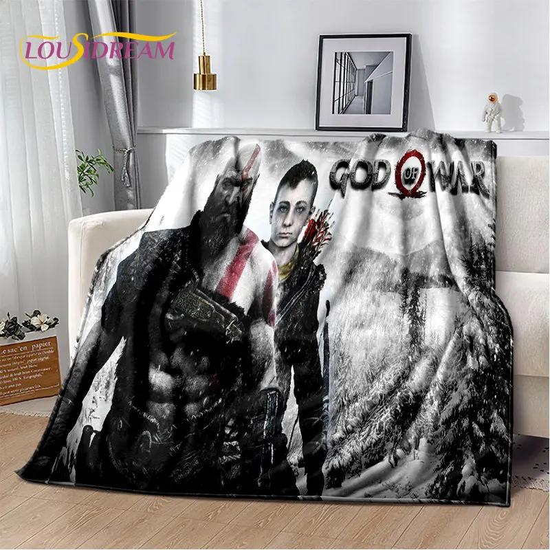 God of War Oyunu Oyuncular Kratos Yumuşak Peluş Battaniye, Flanel Battaniye Oturma Odası Yatak Odası Yatak Kanepe Piknik Örtüsü Çocuk için