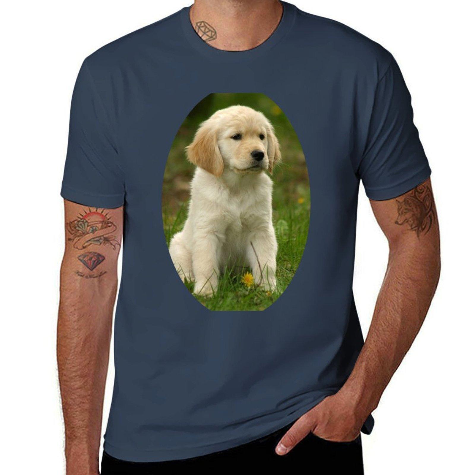Cute Golden Retriever Puppy Tshirt Big Size Loose Fit Tee Shirt S