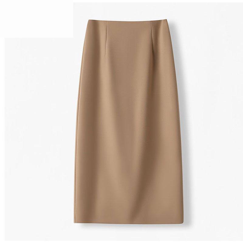 

Женская весенне-осенняя юбка-миди карандаш с высокой талией 2024 - Приталенный А-силуэт M (95-105 jin) хаки