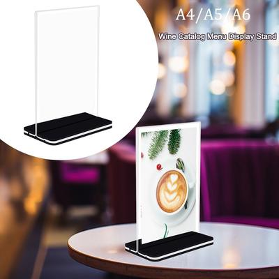 Akrylowy Panel Ramka na Zdjęcia Pionowy Stojak na Karty Stołowe/Znaki Stojak na Katalogi Winne/Menu