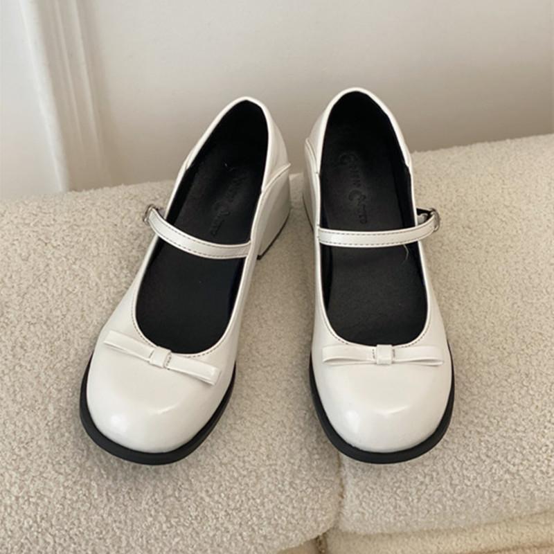

Новые маленькие кожаные туфли туфли Мэри Джейн женские туфли летние белые одинарные туфли в стиле колледжа туфли jk с круглым носком универсальные весна и осень 35