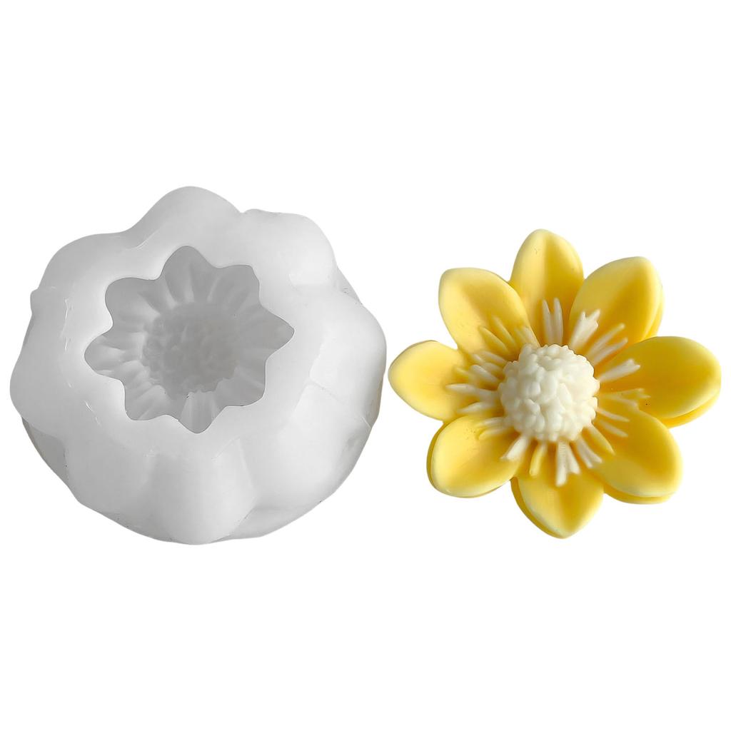 Flower Silicone Candle Molds Easy Demolding for Making Candle Soap Multipurpose Silicone Mould for Epoxy Resin Craft