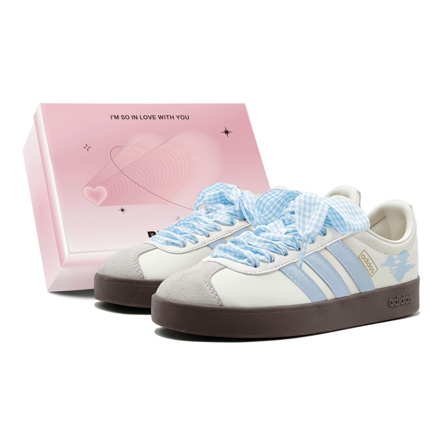 

Adidas Vl Court Classic Romantic Treat, Sea Salt Cream Topping, Heart, Thin Sole, Refreshing, Fashion Versatile Low top JI0497(TeamS2-S-BOX) 35⅔