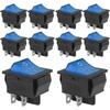 10pcs 15/30A 250V KCD2 KCD4 Rocker Switch DPST 4 Pin Red Lighted 120V Rocker Toggle Switch ON Off Heavy Duty