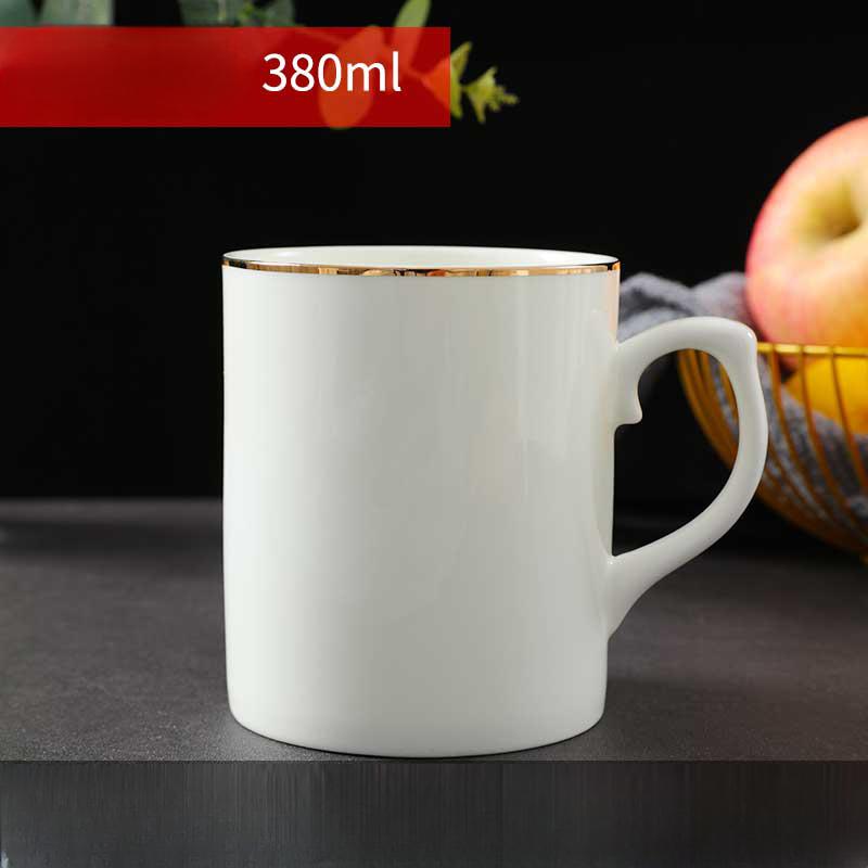 Bone China Coffee Mug with Gold Rim, 200-400ml Tea Cup with Handle White 1pc, for Espresso,Hot Cocoa,Cappuccino,Latte and Cold Drinks, Microwave Safe