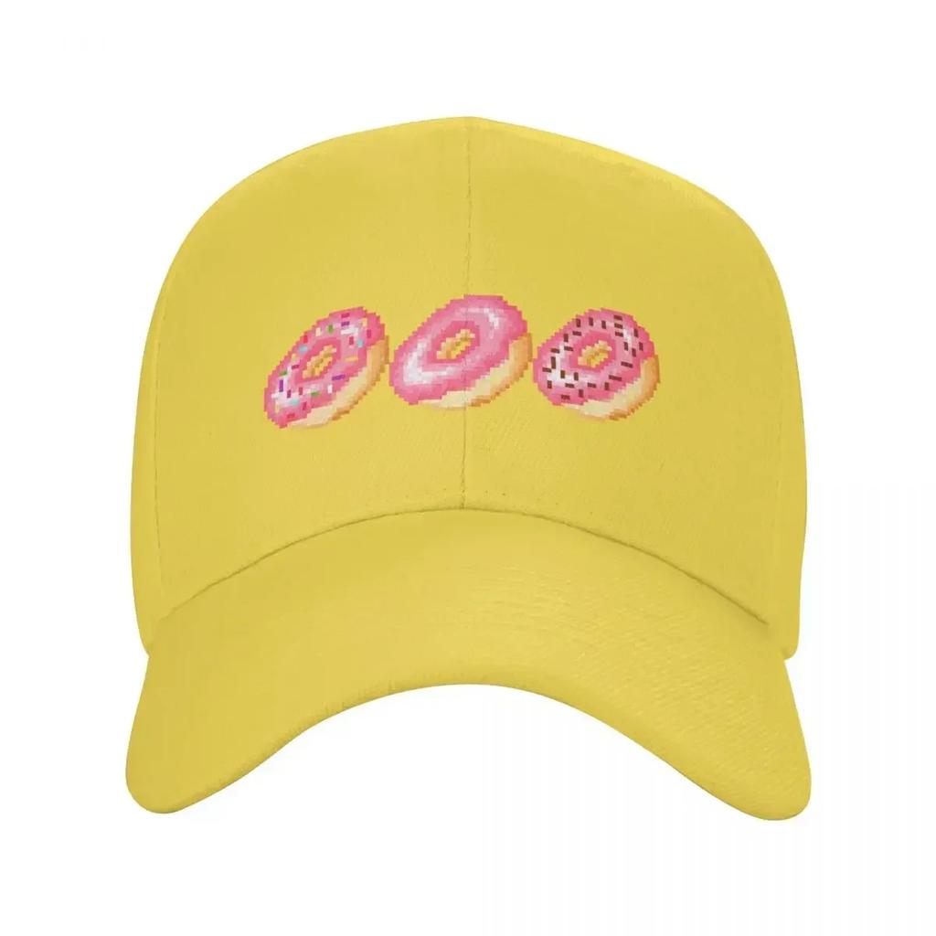 Declicious Retro Pixel Glazed Donut Baseball Cap Birthday Rugby Brand Unisex Cap Hood Baseball Unisex Womens