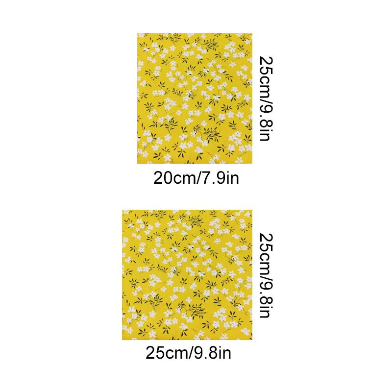 8 szt. Tkanina patchworkowa DIY Szycie Pikowanie Materiał 25x25cm Żółty Drukowany 20x25cm Splot skośny Seria kwiatowa Tkanina bawełniana