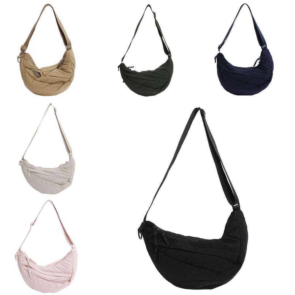 Sac à Bandoulière en Nylon Style Urbain Avec Fermeture Éclair Pour un Usage Quotidien Décontracté