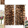 Leopard Print Curtains Rustic Safari Theme 3D wild Animal Fur Skin Brown Farm Window Treatments for Kids Living Room Bedroom
