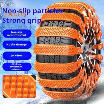 1/10Pcs Tire Snow Chains Anti-Slip Tire Chain Universal Car Snow Chains for SUVs Trucks Emergency Adjustable Snow Chains for Rain Snow Sand Mud